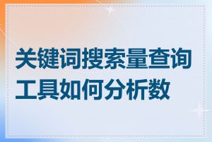 关键词搜索量查询工具如何分析数据