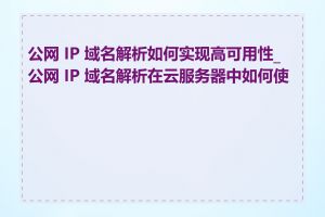 公网 IP 域名解析如何实现高可用性_公网 IP 域名解析在云服务器中如何使用