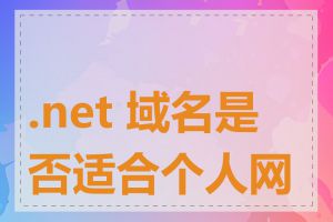 .net 域名是否适合个人网站