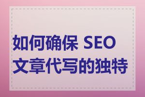 如何确保 SEO 文章代写的独特性