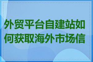 外贸平台自建站如何获取海外市场信息