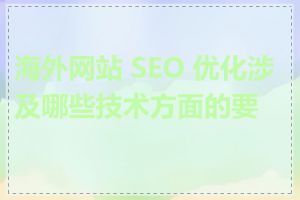 海外网站 SEO 优化涉及哪些技术方面的要求