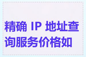 精确 IP 地址查询服务价格如何