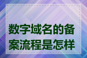 数字域名的备案流程是怎样的