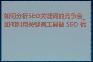 如何分析SEO关键词的竞争度_如何利用关键词工具做 SEO 优化