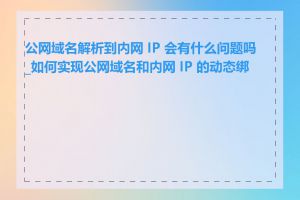 公网域名解析到内网 IP 会有什么问题吗_如何实现公网域名和内网 IP 的动态绑定