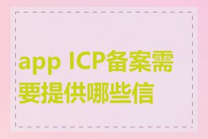 app ICP备案需要提供哪些信息