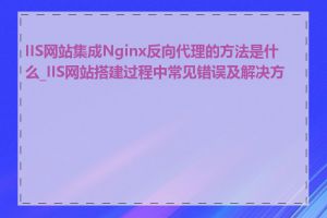 IIS网站集成Nginx反向代理的方法是什么_IIS网站搭建过程中常见错误及解决方法