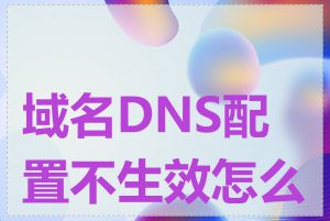 域名DNS配置不生效怎么办