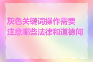 灰色关键词操作需要注意哪些法律和道德问题