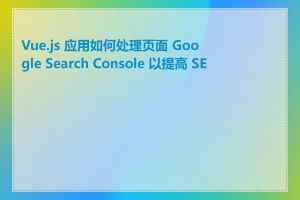 Vue.js 应用如何处理页面 Google Search Console 以提高 SEO