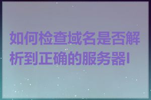 如何检查域名是否解析到正确的服务器IP