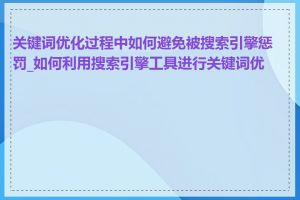 关键词优化过程中如何避免被搜索引擎惩罚_如何利用搜索引擎工具进行关键词优化