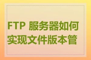 FTP 服务器如何实现文件版本管理