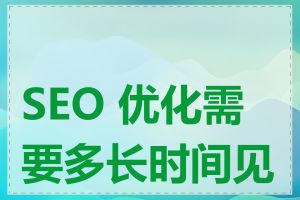 SEO 优化需要多长时间见效