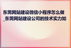 东莞网站建设微信小程序怎么做_东莞网站建设公司的技术实力如何