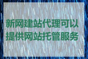 新网建站代理可以提供网站托管服务吗