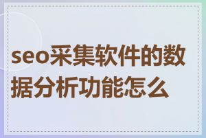 seo采集软件的数据分析功能怎么样