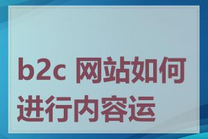 b2c 网站如何进行内容运营