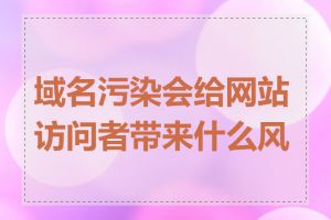 域名污染会给网站访问者带来什么风险