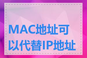 MAC地址可以代替IP地址吗