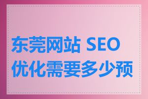 东莞网站 SEO 优化需要多少预算