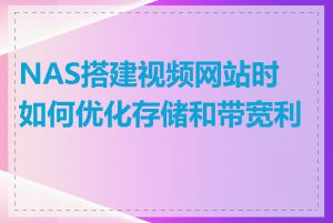 NAS搭建视频网站时如何优化存储和带宽利用