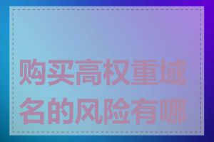 购买高权重域名的风险有哪些