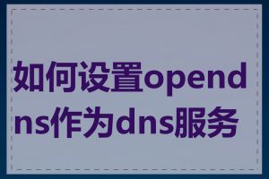 如何设置opendns作为dns服务器