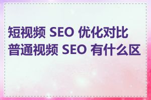 短视频 SEO 优化对比普通视频 SEO 有什么区别