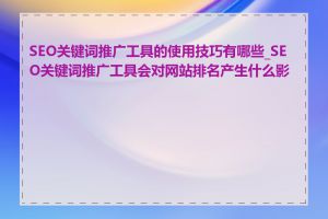 SEO关键词推广工具的使用技巧有哪些_SEO关键词推广工具会对网站排名产生什么影响