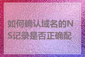 如何确认域名的NS记录是否正确配置