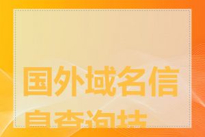 国外域名信息查询技巧