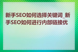 新手SEO如何选择关键词_新手SEO如何进行内部链接优化