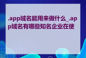 .app域名能用来做什么_.app域名有哪些知名企业在使用