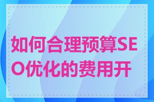 如何合理预算SEO优化的费用开支