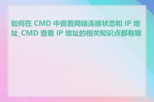 如何在 CMD 中查看网络连接状态和 IP 地址_CMD 查看 IP 地址的相关知识点都有哪些