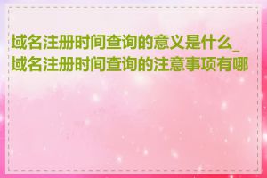 域名注册时间查询的意义是什么_域名注册时间查询的注意事项有哪些