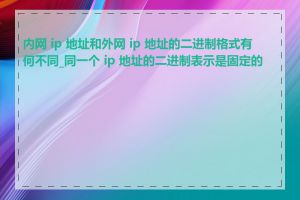 内网 ip 地址和外网 ip 地址的二进制格式有何不同_同一个 ip 地址的二进制表示是固定的吗