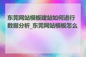 东莞网站模板建站如何进行数据分析_东莞网站模板怎么选