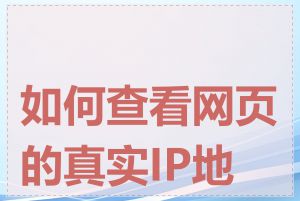 如何查看网页的真实IP地址