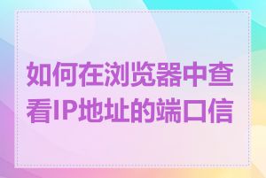 如何在浏览器中查看IP地址的端口信息