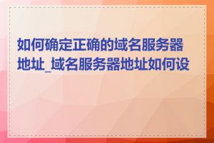 如何确定正确的域名服务器地址_域名服务器地址如何设置