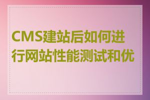 CMS建站后如何进行网站性能测试和优化