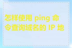 怎样使用 ping 命令查询域名的 IP 地址