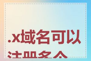 .x域名可以注册多个吗