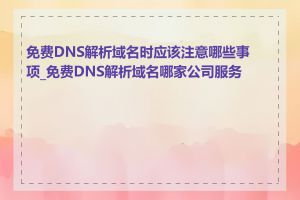 免费DNS解析域名时应该注意哪些事项_免费DNS解析域名哪家公司服务好