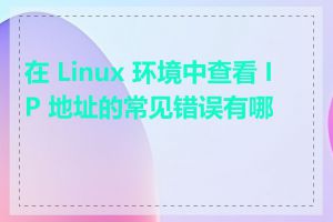 在 Linux 环境中查看 IP 地址的常见错误有哪些