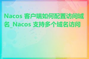 Nacos 客户端如何配置访问域名_Nacos 支持多个域名访问吗