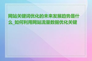 网站关键词优化的未来发展趋势是什么_如何利用网站流量数据优化关键词